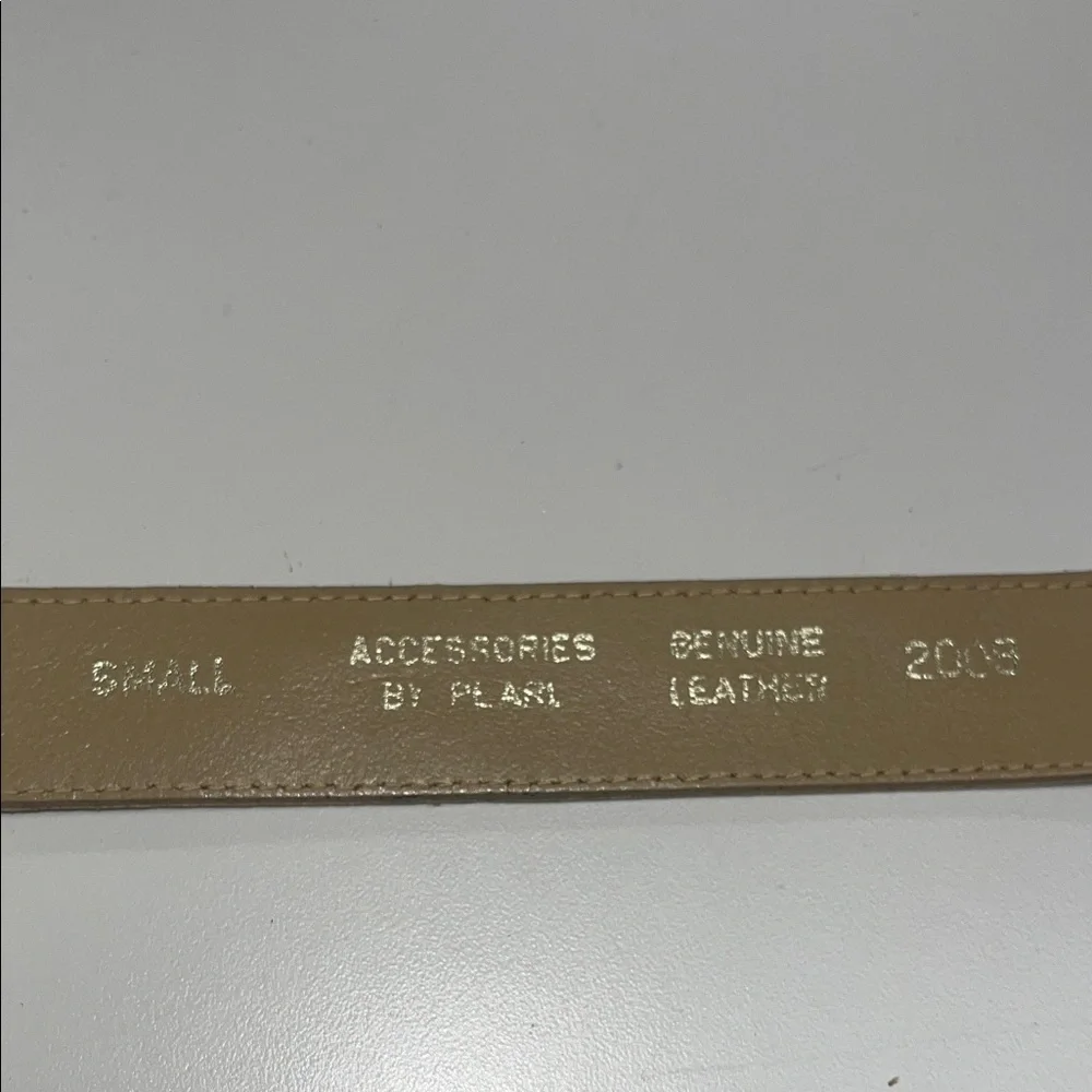 Accessories by Pearl Tan Leather Belt w/ Polished Silver Buckle size small